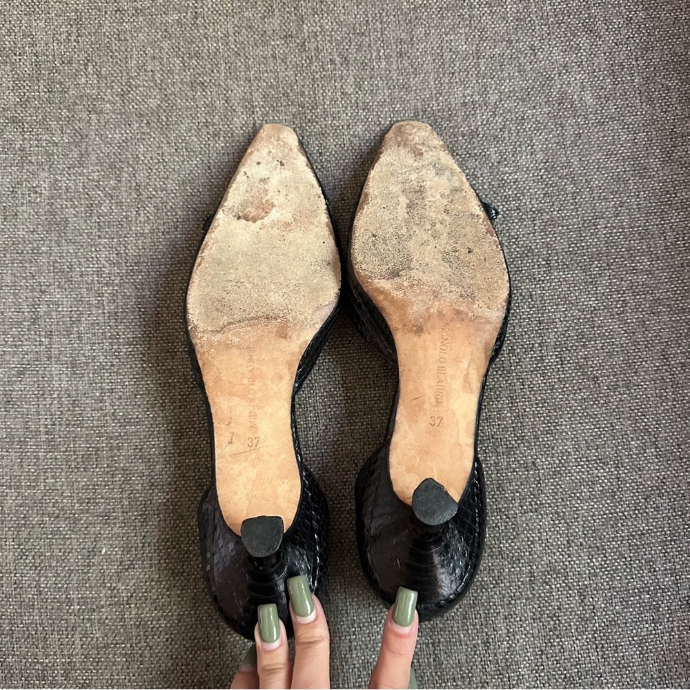 Vintage Manolo Blahnik python heels - Picture 5 of 5